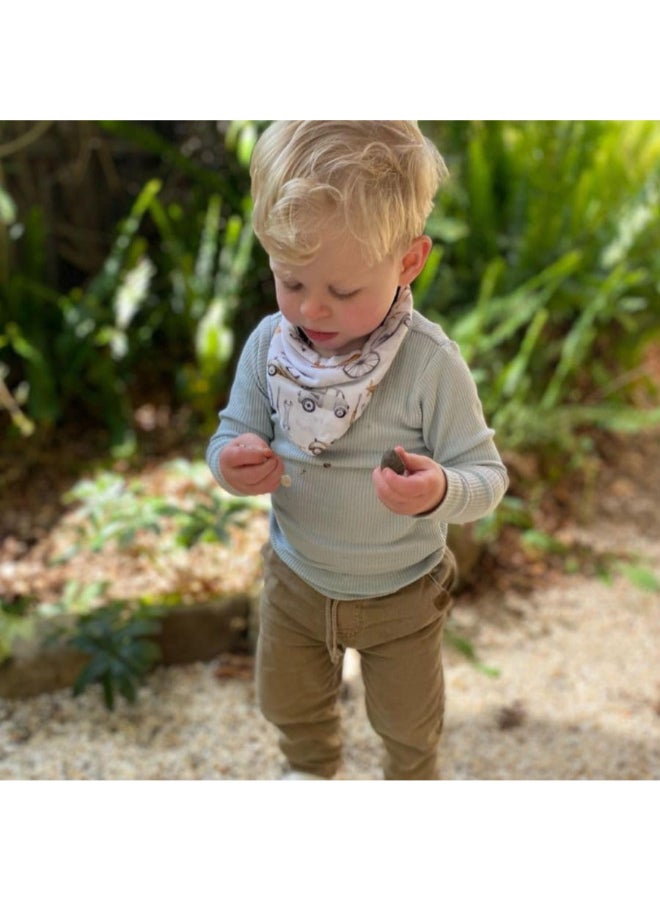 All4Ella Reversible Bandana Bibs 2 Pack - Lined Vehicle - Image 2